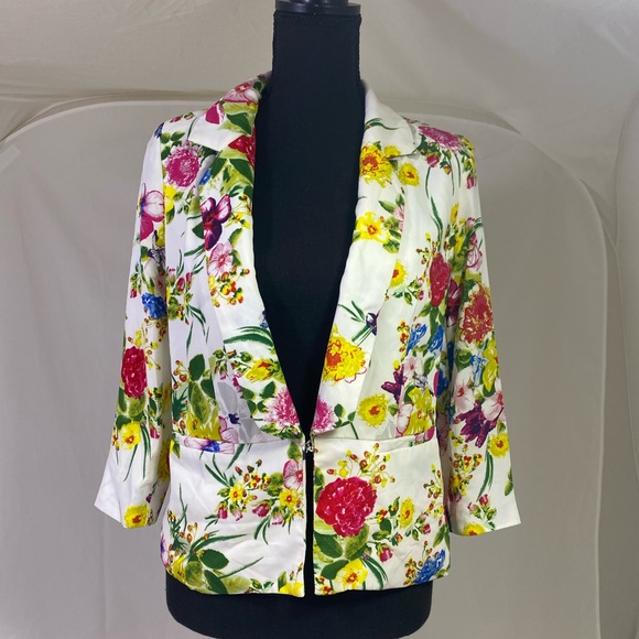 Under Skies Floral Blazer Jacket Size Small - Picture 3 of 9